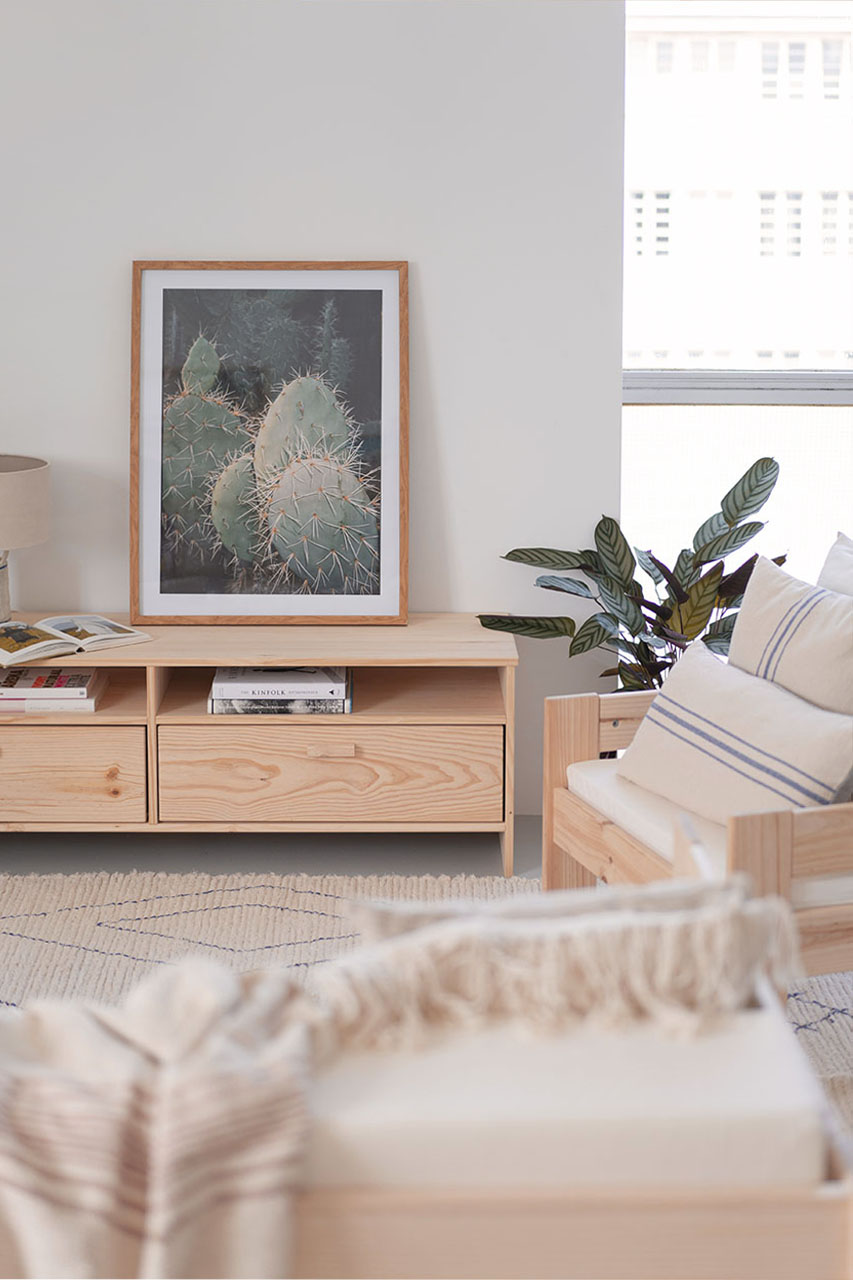 NINAO mueble TV con 2 cajones