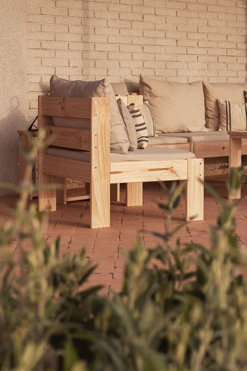 OREKA sillón modular con brazo izquierdo para exterior