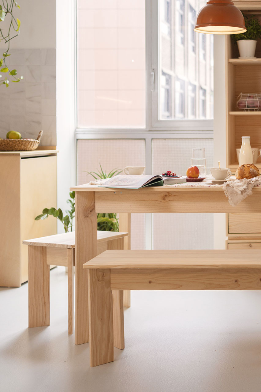BATU banco de madera 90x35