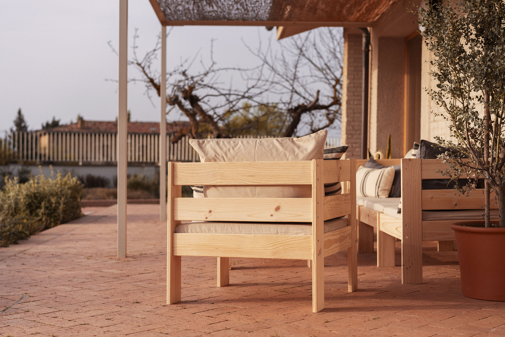 OREKA sillón modular con brazo derecho para exterior