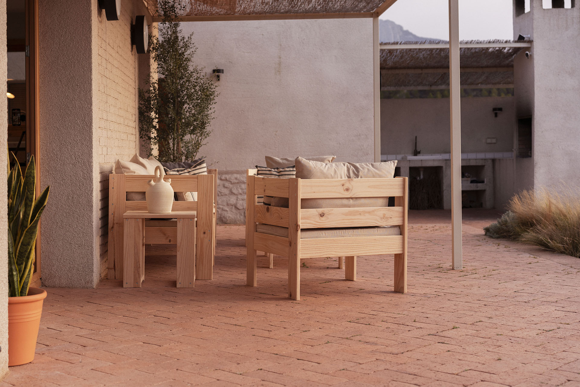 OREKA sillón modular con brazo izquierdo para exterior