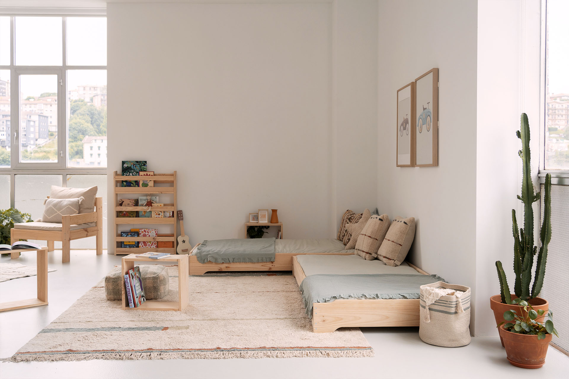 MENDI cama montessori apilable 90 x 2 unidades
