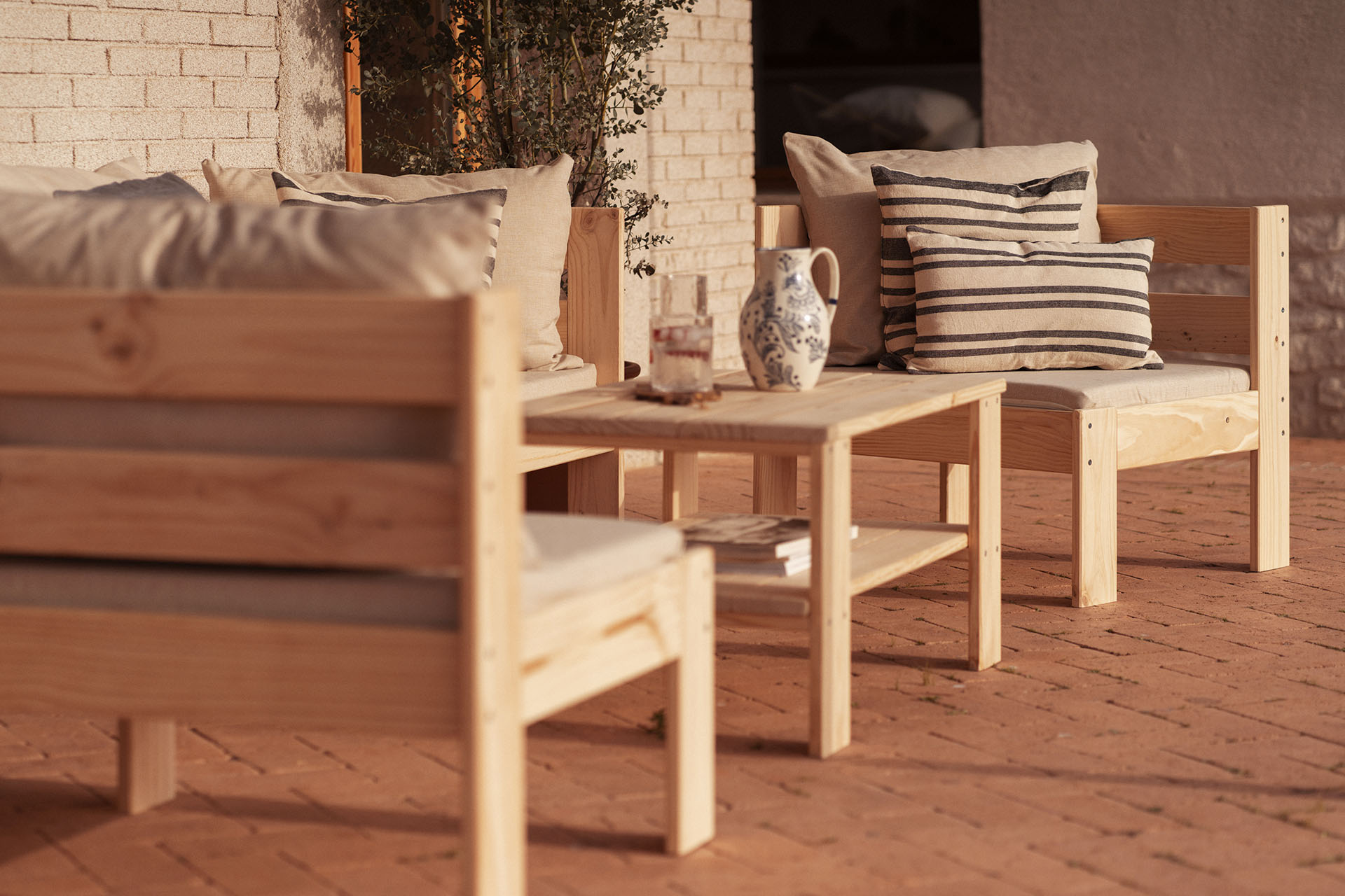 OREKA sillón modular con brazo derecho para exterior