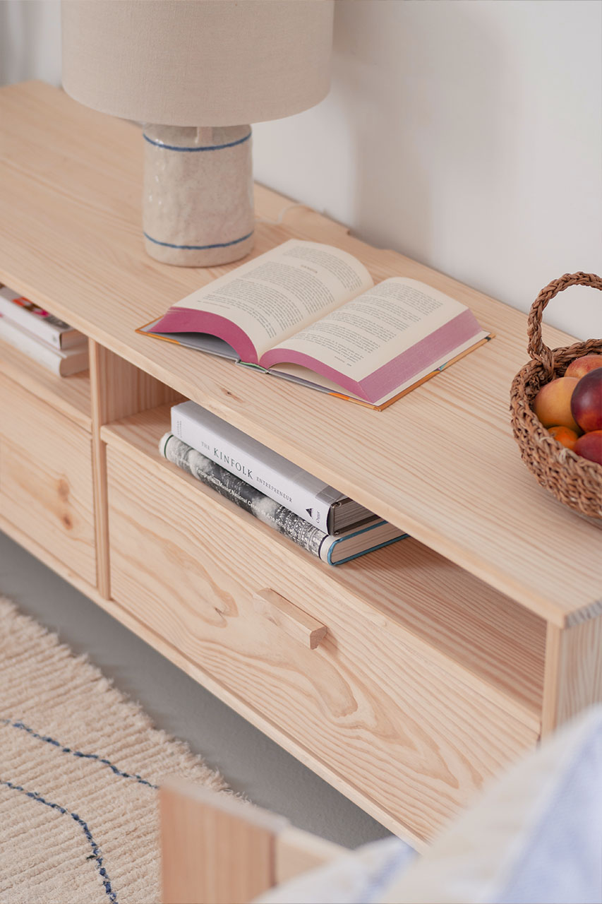 NINAO mueble TV con 2 cajones