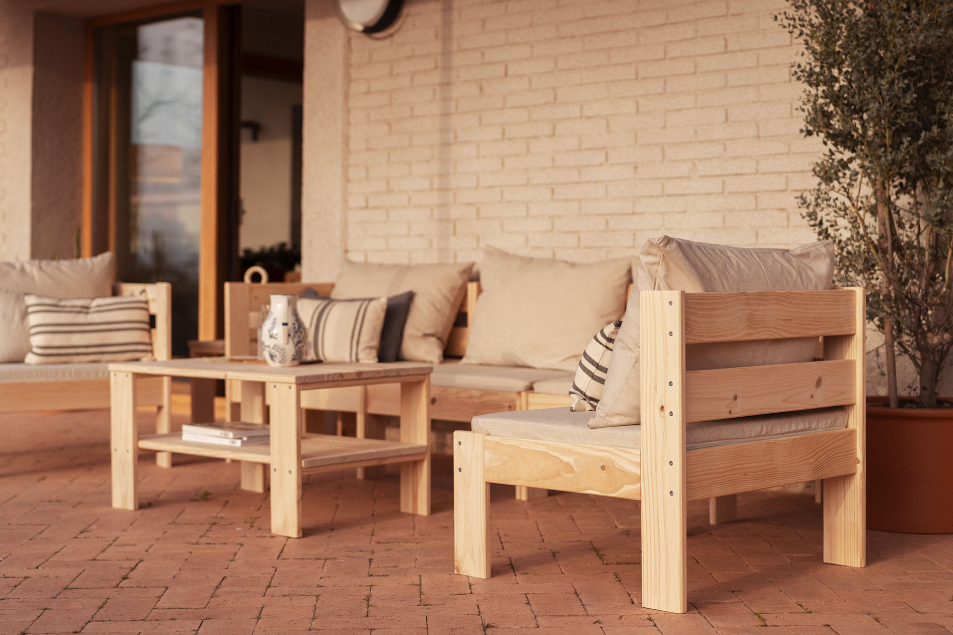OREKA sillón modular con brazo derecho para exterior